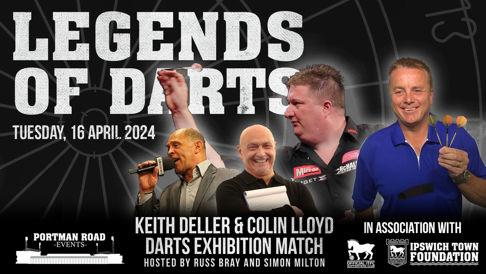 Ipswich Town FC LEGENDS OF DARTS AT PORTMAN ROAD