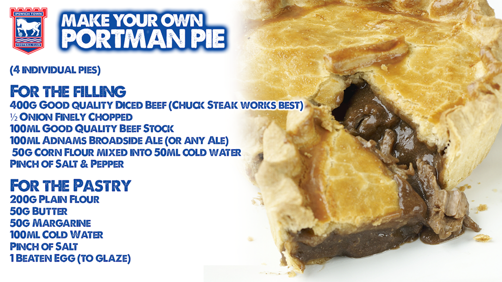 Ipswich Town MAKE YOUR OWN PORTMAN PIE!