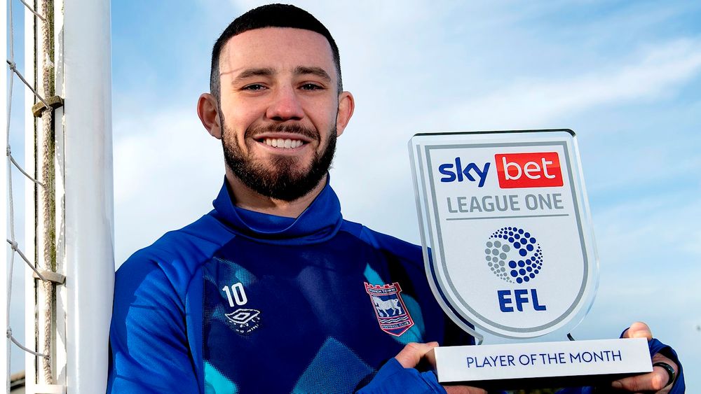 Ipswich Town FC CHAPPERS WINS LEAGUE ONE PLAYER OF THE MONTH